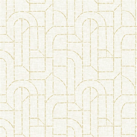 Integrity Yellow Arched Outlines Textured Wallpaper