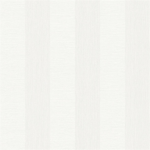 Intrepid White Faux Grasscloth Vertical Stripe Wallpaper