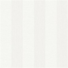 Intrepid White Faux Grasscloth Vertical Stripe Wallpaper