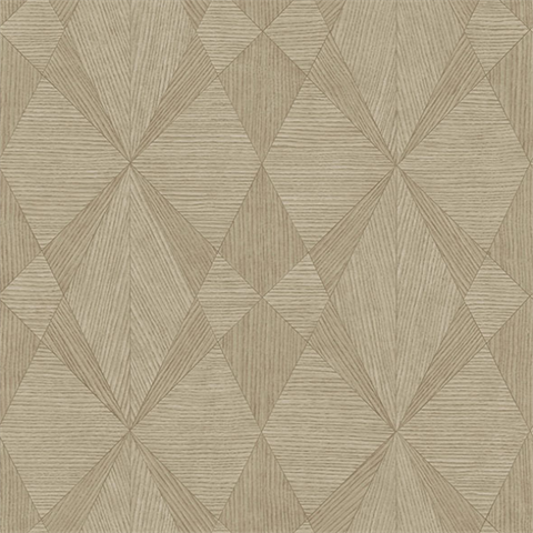 Intrinsic Light Brown Geometric Wood Wallpaper