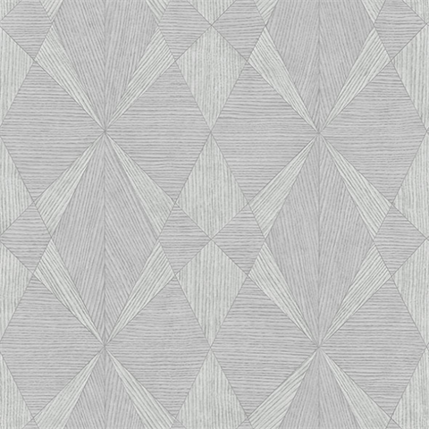 Intrinsic Silver Geometric Wood Wallpaper