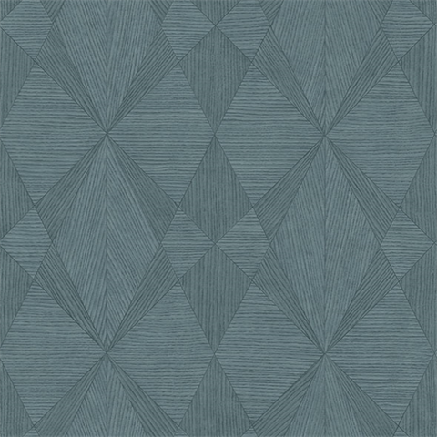 Intrinsic Teal Geometric Wood Wallpaper