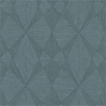 Intrinsic Teal Geometric Wood Wallpaper