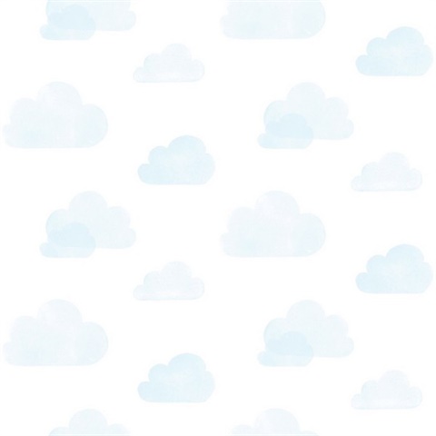 Irie Blue Watercolor Clouds Wallpaper