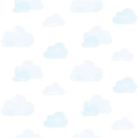 Irie Blue Watercolor Clouds Wallpaper