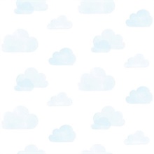Irie Blue Watercolor Clouds Wallpaper