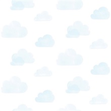 Irie Blue Watercolor Clouds Wallpaper