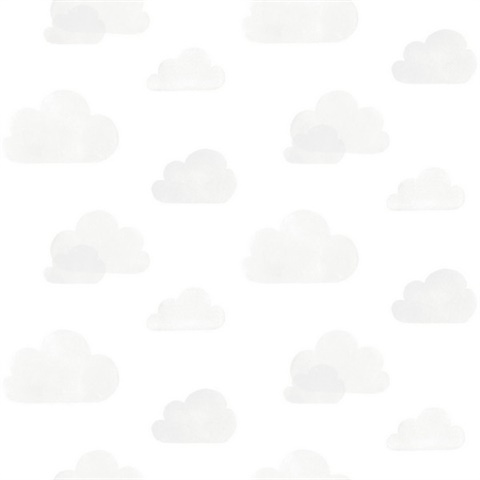 Irie Grey Watercolor Clouds Wallpaper