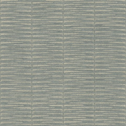 Iringa Indigo Horizontal Linen Stripe Wallpaper