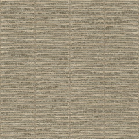 Iringa Mocha Horizontal Linen Stripe Wallpaper