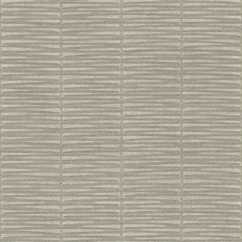 Iringa Putty Horizontal Linen Stripe Wallpaper