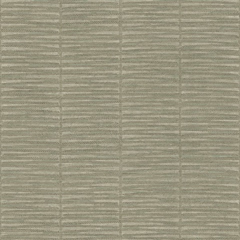 Iringa Sage Horizontal Linen Stripe Wallpaper