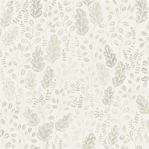Isha Neutral Leaf Wallpaper