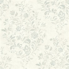 Isidore Aqua Scroll Wallpaper