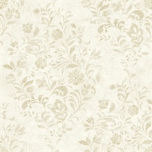 Isidore Wheat Scroll Wallpaper