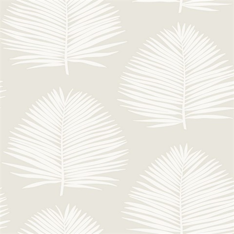 Island Palm Botanical Alabaster Peel and Stick Wallpaper