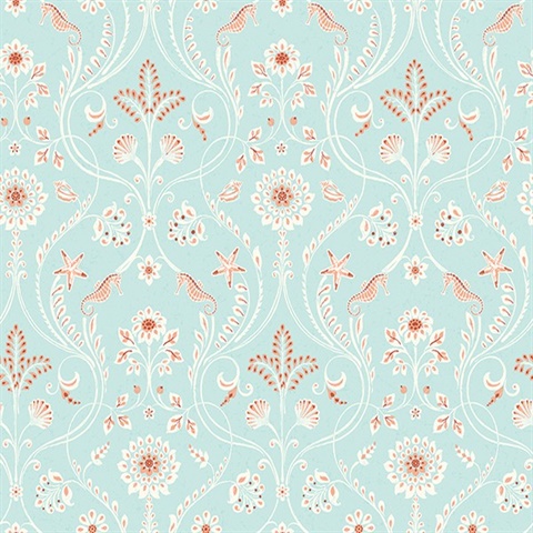 Island Turquoise Damask