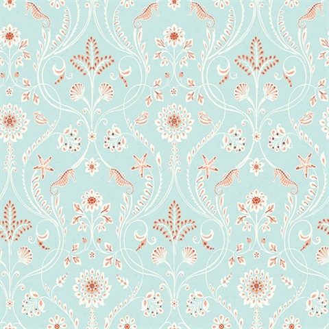 Island Turquoise Damask