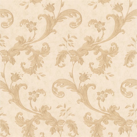 Isleworth Beige Floral Scroll