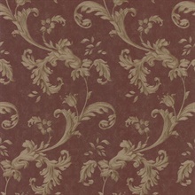 Isleworth Burgundy Floral Scroll