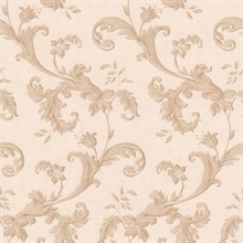 Isleworth Light Brown Floral Scroll