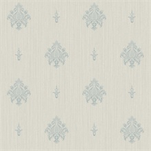 Greige & Silver Italian Medallion Wallpaper