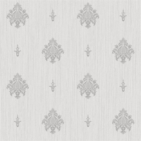 Light Grey Italian Medallion Wallpaper