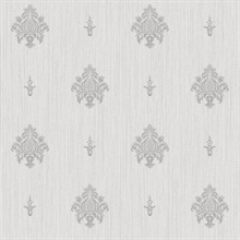 Light Grey Italian Medallion Wallpaper