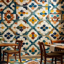 Italian Sicilian Mosaic Commercial Wallpaper