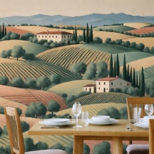 Italian Tuscan Countryside Commercial Wallpaper