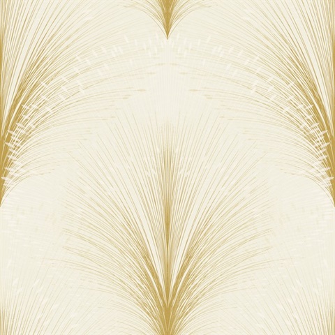 Ivory Papyrus Plume Metallic Textured Leaf Damask Wallpaper