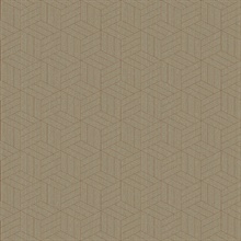 Izarra Copper Metallic Foil Geometric Block Wallpaper