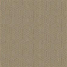 Izarra Copper Metallic Foil Geometric Block Wallpaper