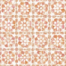 Izeda Coral Floral Distressed Floral Faux Tile Wallpaper