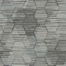 Jabari Charcoal Geometric Faux Grasscloth Wallpaper