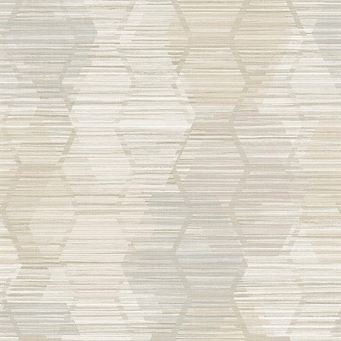 Jabari Taupe Geometric Faux Grasscloth Wallpaper