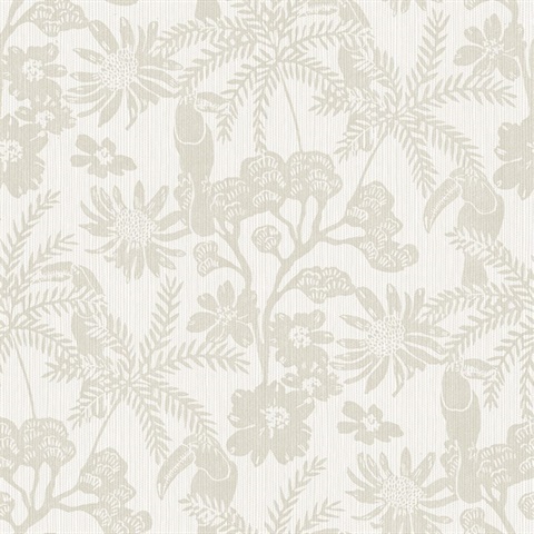 Jacaranda Taupe Tropical Trail Textured Wallpaper