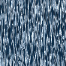 Jacaranda Wave Navy Blue Retro Wallpaper