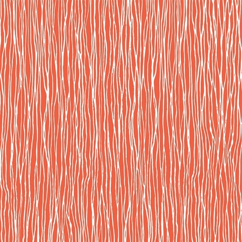 Jacaranda Wave Orange Retro Wallpaper