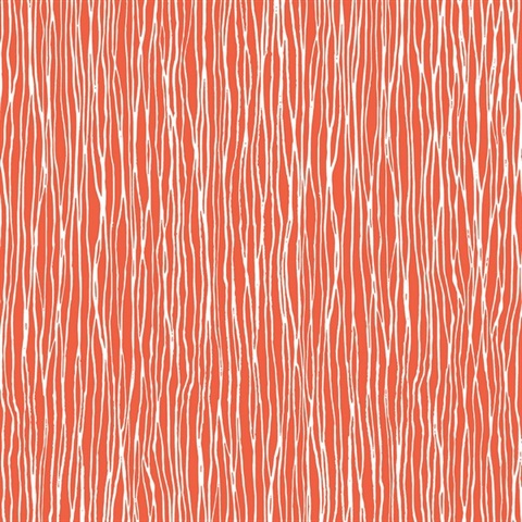 Jacaranda Wave Orange Retro Wallpaper