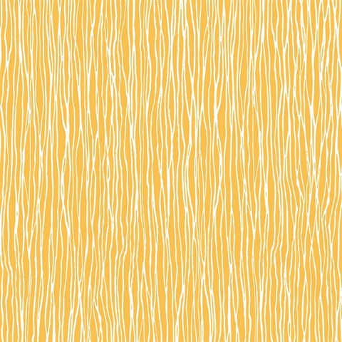 Jacaranda Wave Yellow Retro Wallpaper