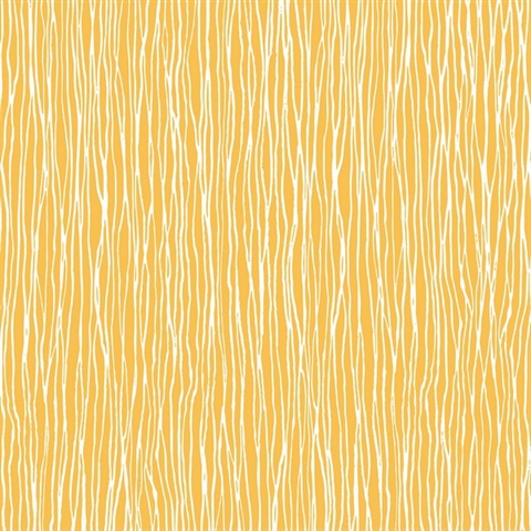 Jacaranda Wave Yellow Retro Wallpaper