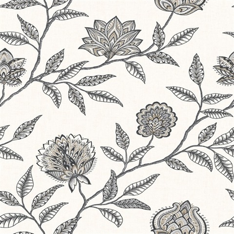 Jaclyn Charcoal & Sandstone Peel and Stick Wallpaper