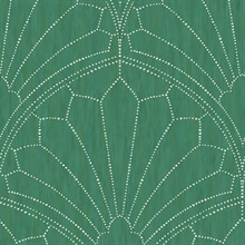 Jade and Ivory Commercial Scallop Wallpaper