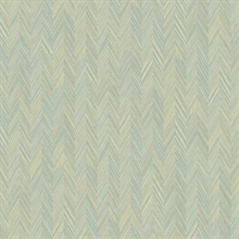 Jade Fiber Small Chevron Weave Wallpaper