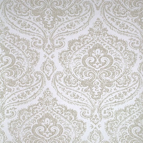 Jamilah Champagne Damask Wallpaper