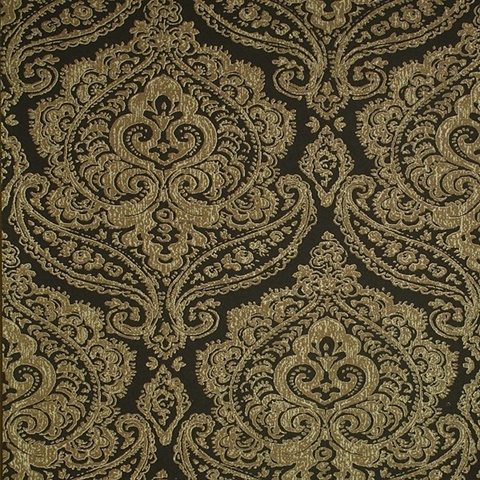 Jamilah Dark Brown Damask Wallpaper