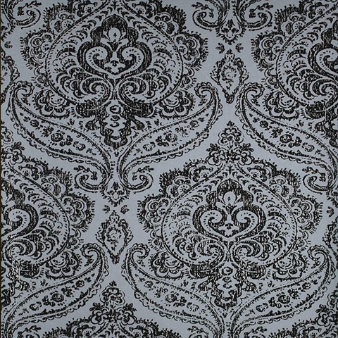 Jamilah Light Blue Damask Wallpaper