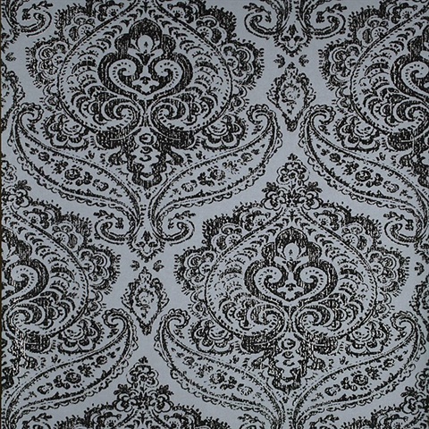 Jamilah Light Blue Damask Wallpaper