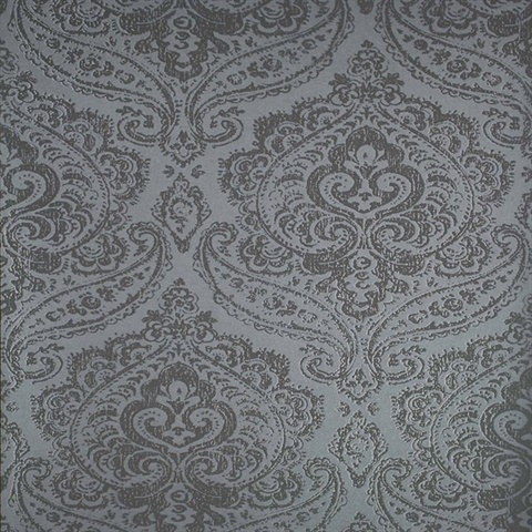 Jamilah Slate Damask Wallpaper